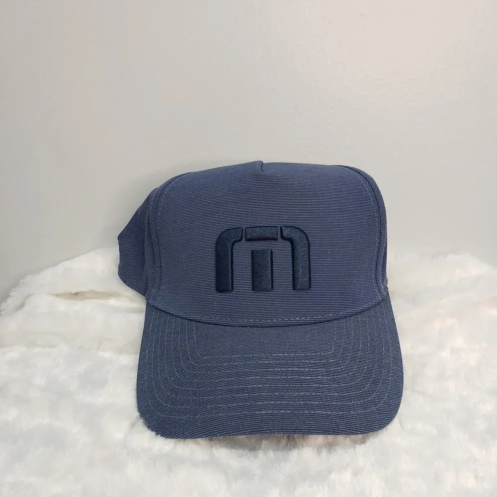 TravisMathew Blue Adjustable Snapback Hat Golf Casual EUC